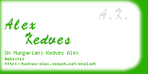 alex kedves business card